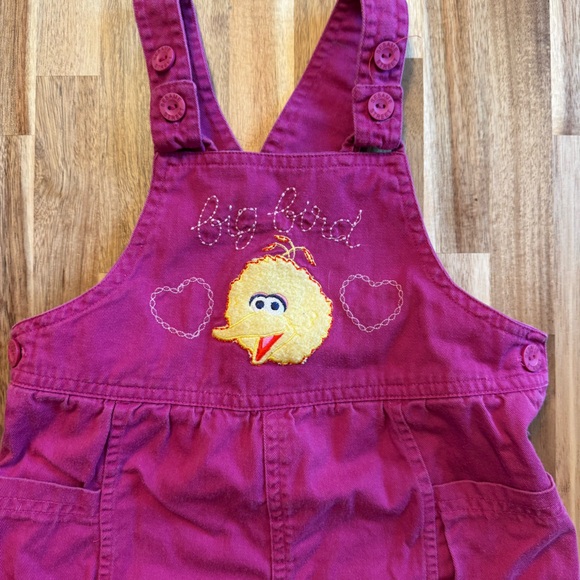 Y2K Vintage Sesame Street Big Big Overalls embroidered 4T - Picture 1 of 7